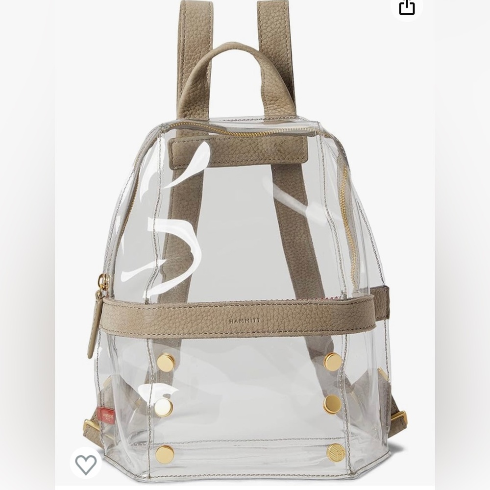 NWOT- Hammitt Hunter 2 Backpack Grey Natural/Brushed Gold One Size